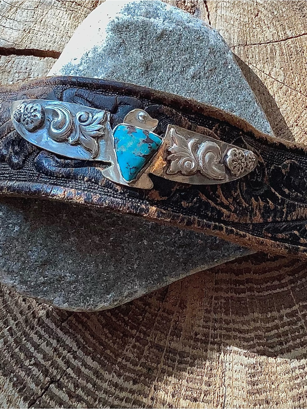 Turquoise Thunderbird Cuff Bracelet - adjustable